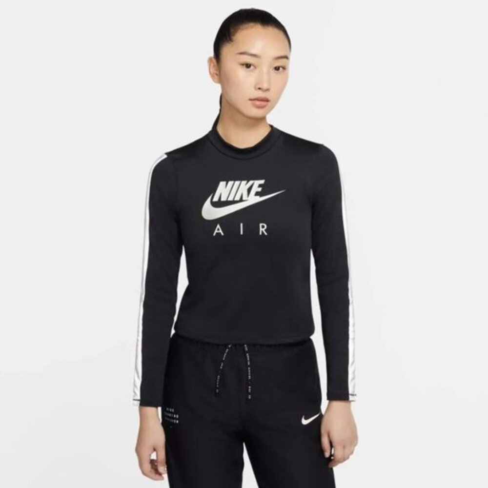💚 Nike Air Women's Reflective Black Running Fitted Long Sleeve Top XS